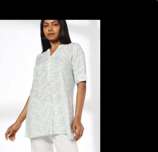 FUSION Printed Tunic SHORT KURTA FOR WOMEN SIZE S COLOUR WHITE