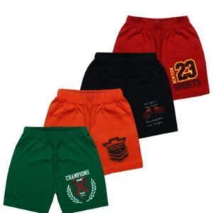 MIST N FOGG Boys and Girls Sports Shorts multi colour size 6 xL 4pcs combo colour red and green black and orange