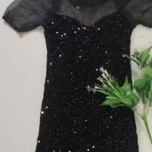 Private Label Party wear girls black western top Size 36