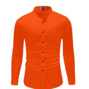 Private Label Slim Fit Cotton Casual Full Sleeve Shirt orange xxl