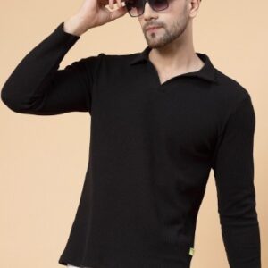 Private Label Long Sleeve Cotton T shirt black s size