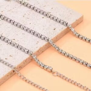 Private Label Diamond Stone Waist Chain for Women silver 1