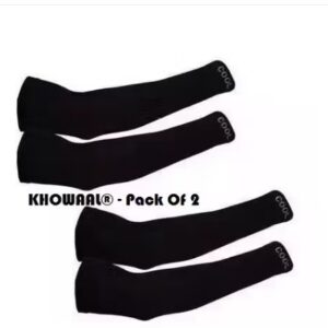 Private Label Unisex Cover Two Pairs Arm Sleeve Glove WithOut Thumb Hole Colour Black Pack Of 2