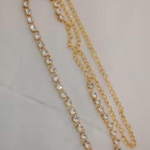 Private Label Gold Plated Ethnic Kundan Waist Belly Chain for Women