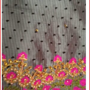 Private Label fabricsNew Butti Saree GREY
