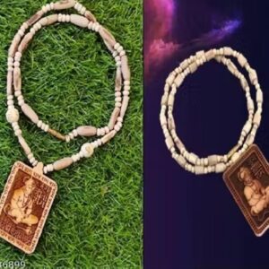 Private Label Jb enterprise shri bageshwari dham Hanuman Pendant Tulasi Mala jai sitaram Wood Chain Combo