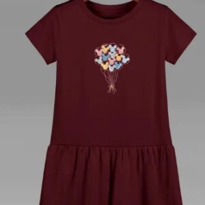 Hellcat Baby Girls Midi Knee Length Casual Dress Colour Maroon Size 28