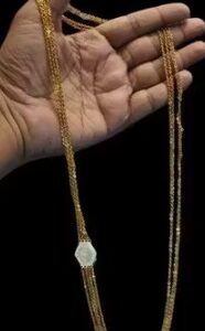 Private Label 3 LINES CHANDRAHARAM NECKLACE CHAIN COLOR GOLDEN