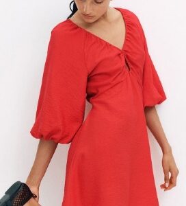 H and M Crepe Mini Dress RED COLOUR SIZE M