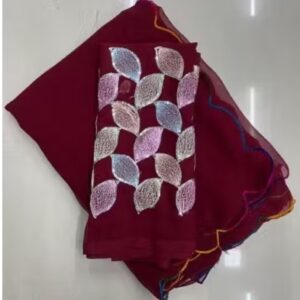 Private lable Embrodery work blouse piece for womean marron colour free size
