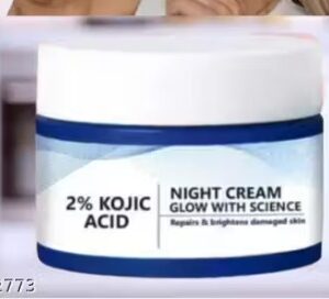 Private Label 2 Kojic Night Cream 50g With Niacinamide and Alpha Arbutin Face Moisturizer For Glowing and Brightening Skin