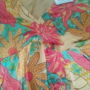 Masakali Co Women Floral Printed Crepe Empire Dress masterd yellow 3xl