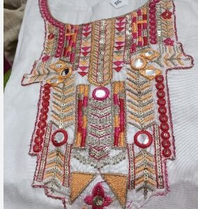 Private Lable YAMINI R WHITE Kurta and pant with Duppatta set white colour size M