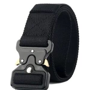 Private Label Synthetic Belt Wide Nylon Military Style pack of 1 color black
