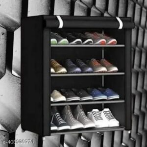 Black Color 4 Layer Shoe Rack