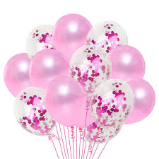 Party Propz Confetti Balloons 18 Pcs Confetti Balloons Pink And Golden Colour