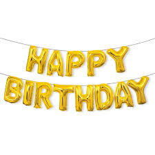 Party Propz Golden Happy Birthday Foil Balloons 13 Pcs