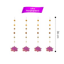 Party Propz Pink Lotus Hangings For Decoration 4Pc Lotus Hanging