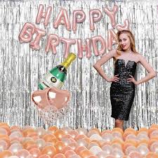 Party Propz Rose Gold Birthday Decorations Items 59 Pcs Set