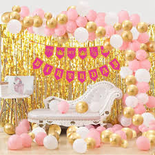 Party Propz Foil Half Bday Set Banner Balloons Foil Curtains Set Of 91 Multicolour
