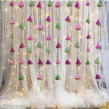 Party Propz Set Of 13 Pcs Traditional Backdrop Decoration Cloths And Light Multicolour