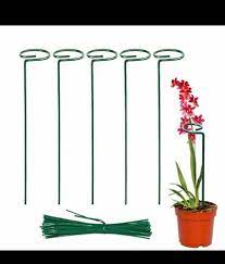 Garden Stakes 18 Inch Durable Metal Plant Support Sticks For Gardening Weather Resistant Set Of 5