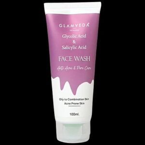 Glamveda Glycolic Acid Salicylic Acid Face Wash Anti Acne For Oily To Combination Skin 100 Ml