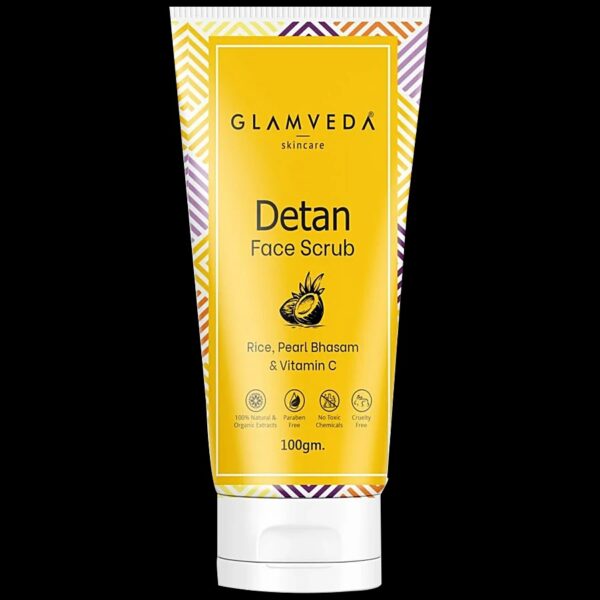 Glamveda Detan Face Scrub Clears Pores Exfoliates Skin 100 G
