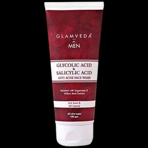 Glamveda Men Glycolic Acid Salicylic Acid Anti Acne Face Wash Oil Control 100 G