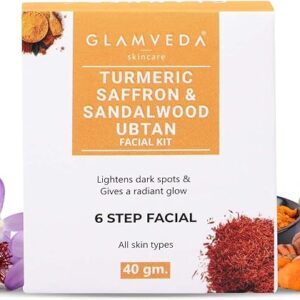 Glamveda Saffron Sandalwood Ubtan Skin Brightening Facial Kit Radiant Skin Paraben 40 Gm Pack 2