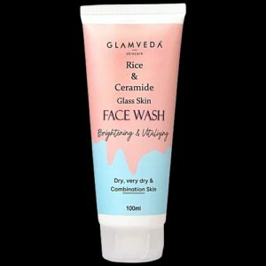 Glamveda Rice Ceramide Glass Skin Face Wash Brightening Vitalising 100 Ml