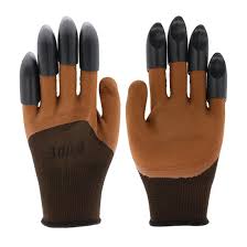 Black And Brown Planting Gloves