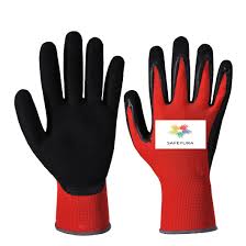 Black And Red Planting Gloves