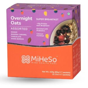 Miheso Overnight Rolled Oats Assorted 420 G Healthy Oatmeal Breakfast Within 15 G