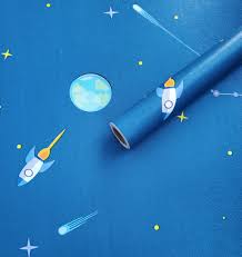 Homemates Self Adhesive Wallpaper Waterproof Old Furniture Stickers Wooden Door Desktop Pvc Wall Papers 45 X 304 Cm Blue Space