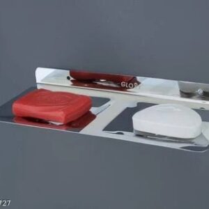 Wall Mounted Stainless Steel Double Soap Holder For Bathroom Pack Of 2