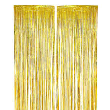 Party Propz Golden Foil Curtain For Decoration 2 Pcs 3Ft 脳 6Ft Each Gold Foil Curtain