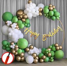 Party Propz Green Birthday Decoration Items Combo Set For Kids Happy Birthday Foil Banner