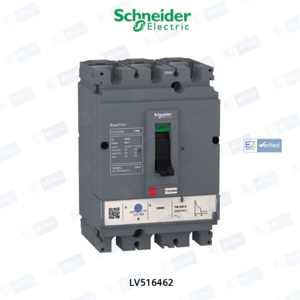 Schneider Easypact Cvs Lv516462 Mccb 125 Amp 3 Pole 50 Ka Adjustable Variable