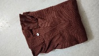 Private Label TRENDY CLASSY STYLISH COLLAR FULL SLEEVE CROP TOP Brown M Size