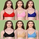 Private Label Womens Pack Of 6 Bra Non Padded 28 Size Multicolour