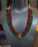 Private Label Crystal Hook Necklace Maroon And Green