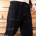 Private Label Mens Cargo Jeans Black Free Size