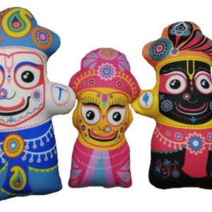 Private Label Jagannath Baldev AND Subhadra Soft Toy Set Devotional Plush Stuffed Dolls for Kids
