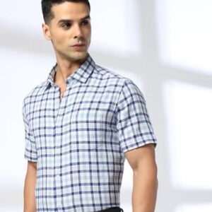 NETPLAY Men Checked Slim Fit Shirt blue 42