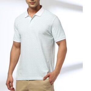 NETPLAY Men Geometric Print Slim Fit Polo T Shirt S