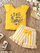 Private Label Girls Top Pant Set Yellow 7 To 8 Y