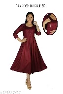 Private Label Anarkali Kurti For Women Maroon M Size