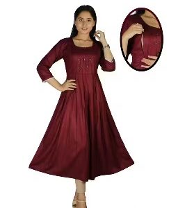 Private Label Comfortable Maternity Kurti Maroon L Size