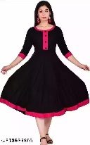 Private Label Anarkali Kurti For Women Black S Size